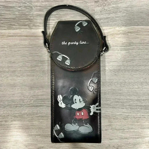 Vintage Mickey Mouse Disney Parks Store Leather Cell Phone Pouch Case Holder - Picture 4 of 11